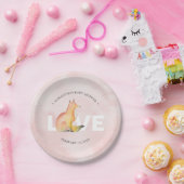 水モダン色バレンタインデーキツネ ペーパープレート (パーティー)