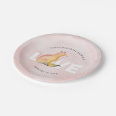 水モダン色バレンタインデーキツネ ペーパープレート (アングル)