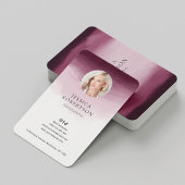 水モダン色バーガンディーピンクエレガント写真 名刺