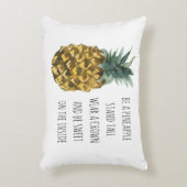 水モダン色パイナップル&前向きおもしろい引用文 アクセントクッション (正面(垂直))