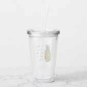 水モダン色パイナップル&前向きおもしろい引用文 アクリルタンブラー (裏面)