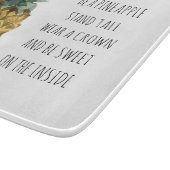 水モダン色パイナップル&前向きおもしろい引用文 カッティングボード (角)