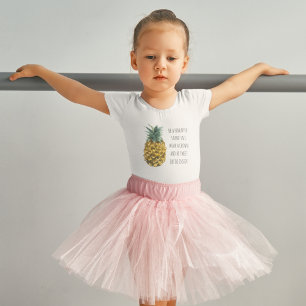 水モダン色パイナップル&前向きおもしろい引用文 トドラーTシャツ