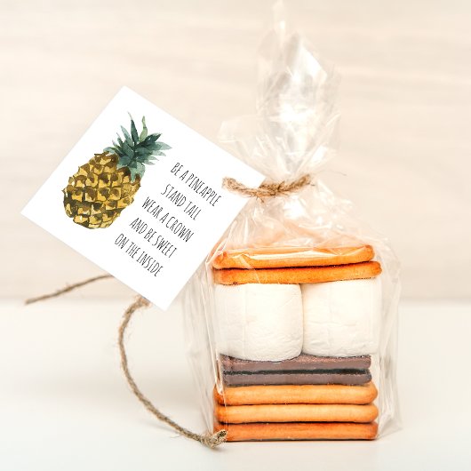 水モダン色パイナップル&前向きおもしろい引用文 フェイバータグ