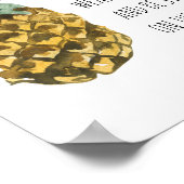 水モダン色パイナップル&前向きおもしろい引用文 ポスター (角)