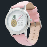 水モダン色パイナップル&前向きおもしろい引用文 腕時計<br><div class="desc">水モダン色パイナップル&前向きおもしろい引用文</div>