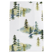 水モダン色パインツリーフォレスト ミディアムペーパーバッグ (裏面)