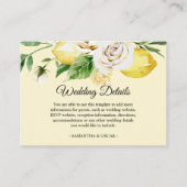水モダン色パステルイエローレモン&リーフ エンクロージャーカード (正面)