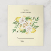 水モダン色パステルイエローレモン&リーフ プレイスカード (外部開封)