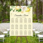 水モダン色パステルイエローレモン&リーフ ポスター