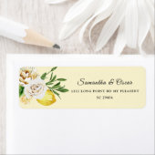 水モダン色パステルイエローレモン&リーフ ラベル (インサイチュ)