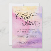 水モダン色パステルクラウドナイン赤ちゃんシャワー 招待状 (正面)