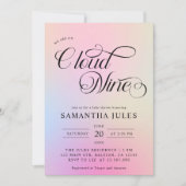 水モダン色パステルクラウドナイン赤ちゃんシャワー 招待状 (正面)