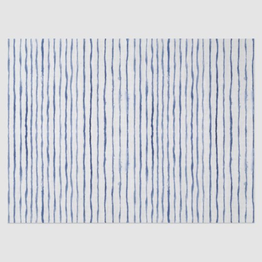 水モダン色パタストライプのーン（青と白） 薄葉紙 (正面)