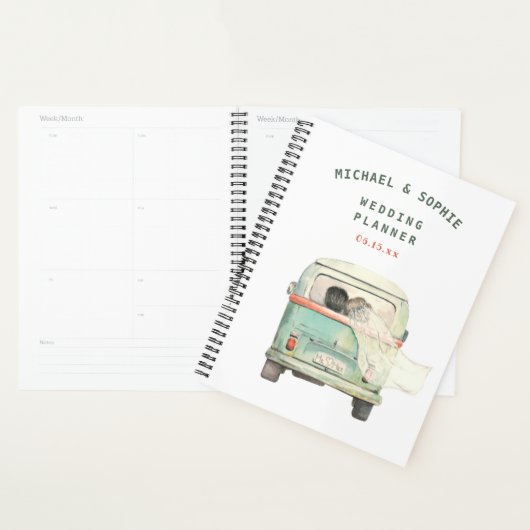 水モダン色パーソナライズされたウェディングプランナー プランナー手帳 (ディスプレー)
