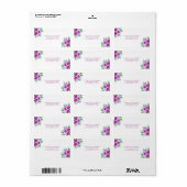 水モダン色パープルカラリリウエディングRSVP ラベル (フルシート)