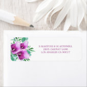 水モダン色パープルカラリリー結婚ズ ラベル (インサイチュ)