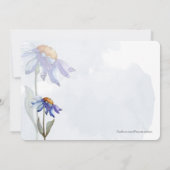 水モダン色パープルガーベラデイジー結婚ズ 招待状 (裏面)