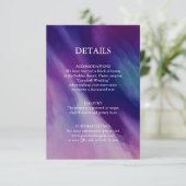 水モダン色パープルネイビーブルー結婚ズ詳細 エンクロージャーカード (スタンド正面)