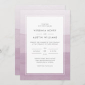 水モダン色パープル結婚ズ 招待状 (正面/裏面)