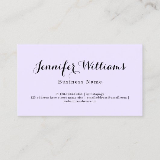 水モダン色パープル金ゴールドメイクアップアーティスト 名刺 (裏面)