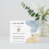 水モダン色ヒトデ沿岸救日 案内ポストカード (スタンド正面)