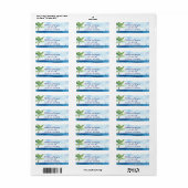 水モダン色ビーチ差出人住所 ラベル (フルシート)