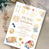 水モダン色ピクニックブライダルシャワー 招待状