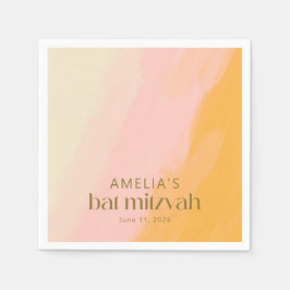 水モダン色ピンクイエローカスタムバルミツワー スタンダードカクテルナプキン