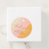 水モダン色ピンクイエローカスタムブライダルシャワー フェイバータグ (インサイチュ)