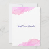 水モダン色ピンクスターバルミツワー招待状 招待状 (裏面)