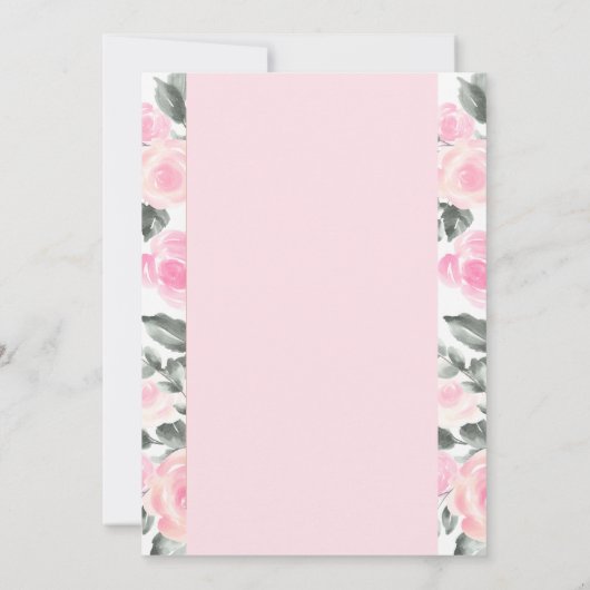 水モダン色ピンクローゼズスウィート16 招待状 (裏面)