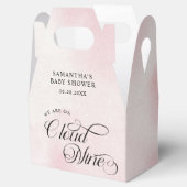 水モダン色ピンク彼女はクラウドナインベビー フェイバーボックス (オープン)