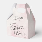 水モダン色ピンク彼女はクラウドナインベビー フェイバーボックス (正面サイド)