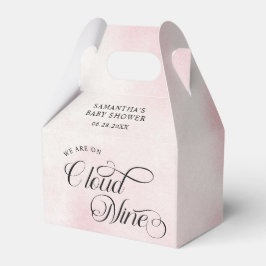 水モダン色ピンク彼女はクラウドナインベビー フェイバーボックス