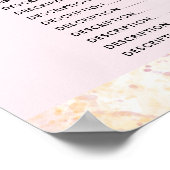 水モダン色ピンク黄色の価格表ポスター ポスター (角)