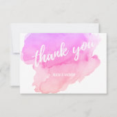 水モダン色ピンク、桃ありがとう サンキューカード (正面)