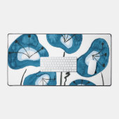 水モダン色ピーコックブルーポピースタイリッシュ デスクマット (キーボード&マウス)