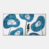 水モダン色ピーコックブルーポピースタイリッシュ デスクマット (正面)