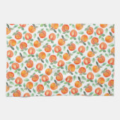 水モダン色ピーチ模様 キッチンタオル (横)