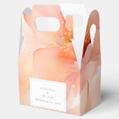 水モダン色ピーチ結婚フラーズ フェイバーボックス (オープン)