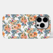 水モダン色ピーチ花柄モノグラムM Case-Mate iPhoneケース (裏面 (横))