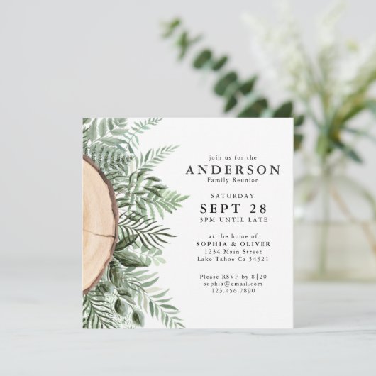 水モダン色ファミリーツリー懇親会収集 招待状 (スタンド正面)