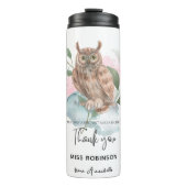 水モダン色フクロウありがとう先生 タンブラー (正面)