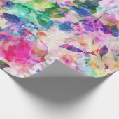 水モダン色フラワーコラージュ ラッピングペーパー (角)