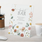 水モダン色フラワーシャワーブーケバー 台座サイン (インサイチュ)