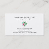 水モダン色フラワーブーケ 名刺 (裏面)