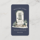 水モダン色フロントドア実在エテート不動産仲介業者 名刺 (正面)