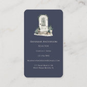 水モダン色フロントドア実在エテート不動産仲介業者 名刺 (裏面)