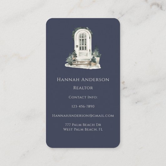 水モダン色フロントドア実在エテート不動産仲介業者 名刺 (裏面)